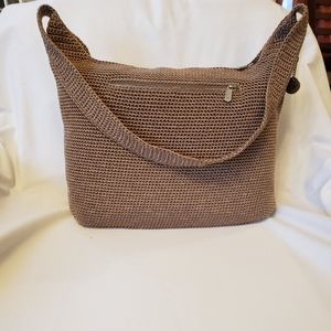 The Sak Tan Crochet Tote Handbag